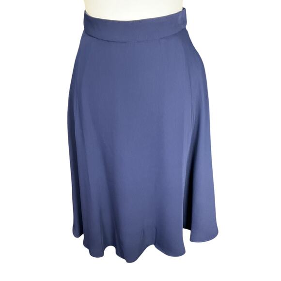 Gal Meets Glam Collection Navy Midi Skirt Women Size 4 Double Lined with Pockets - Picture 12 of 12